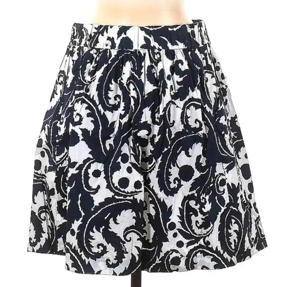 Banana Republic Milly Collection Navy Tropical Bohemian Vibes Skirt Size 6 Small - Picture 1 of 7